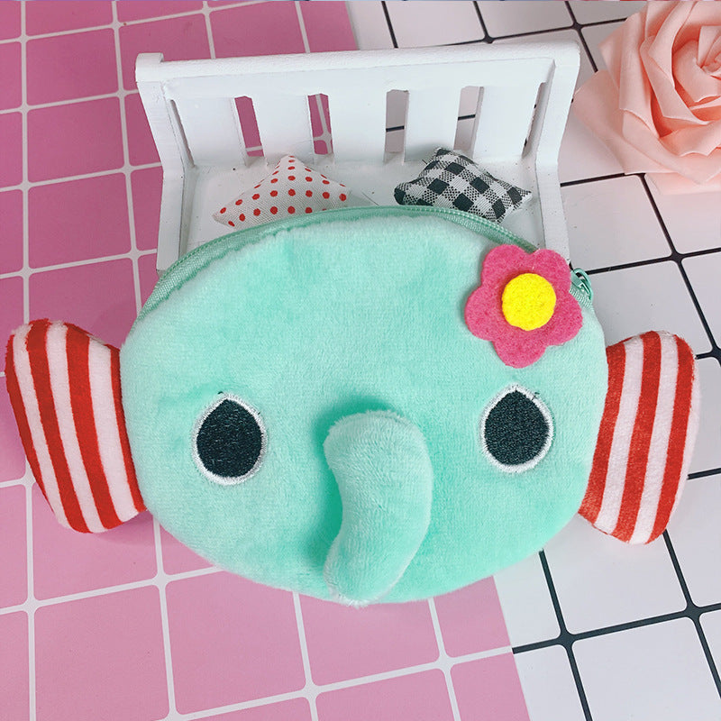 Cartoon Female Cute Student Portable Mini Plush Earphone Key Coin Purse