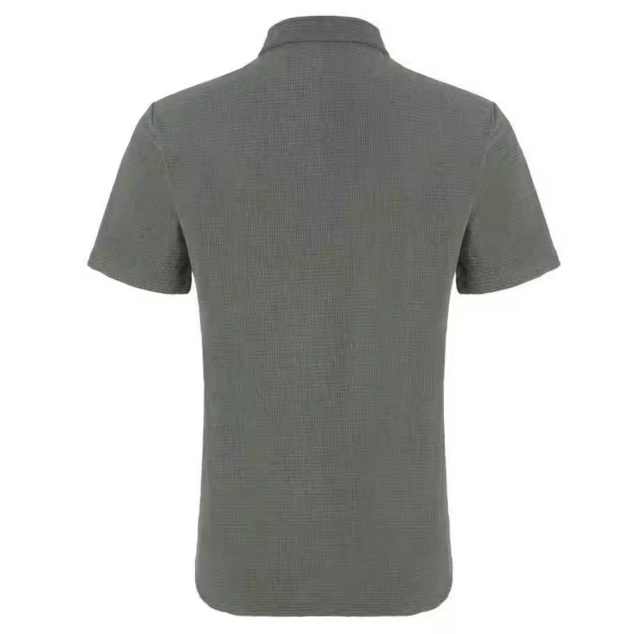 Men's Casual Loose Plaid Short Sleeve Shirt