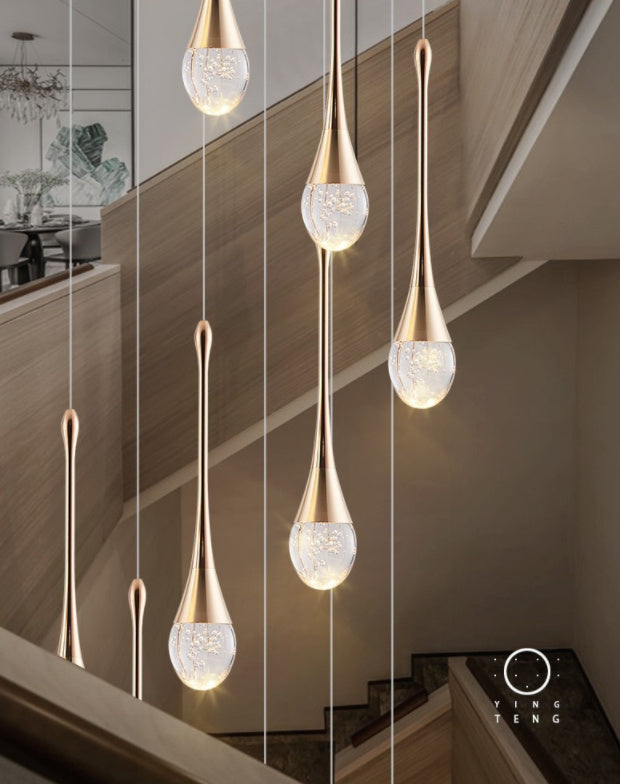 8-head Minimalist Staircase Chandelier