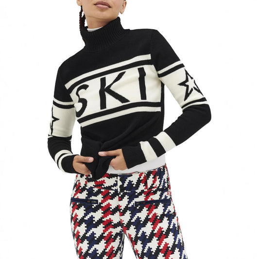 American-style Slim-fit Printed Turtleneck Sweater