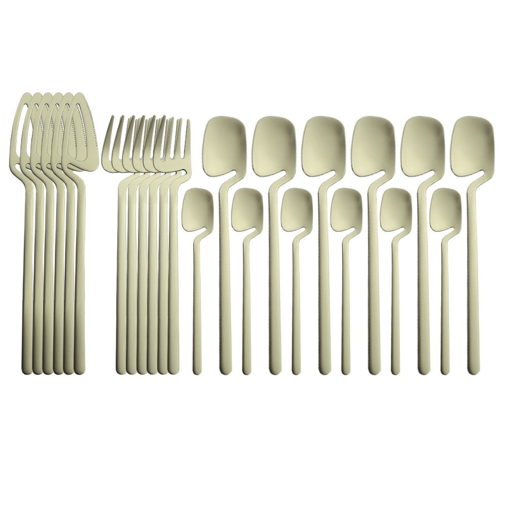 24 Piece Set Of Stainless Steel Cup Hanging Tableware