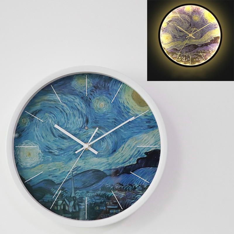 Luminous 12 Inch Large Number Digital Wall Clock Modern Design Voice Control Hanging Watch Nightlight Gift