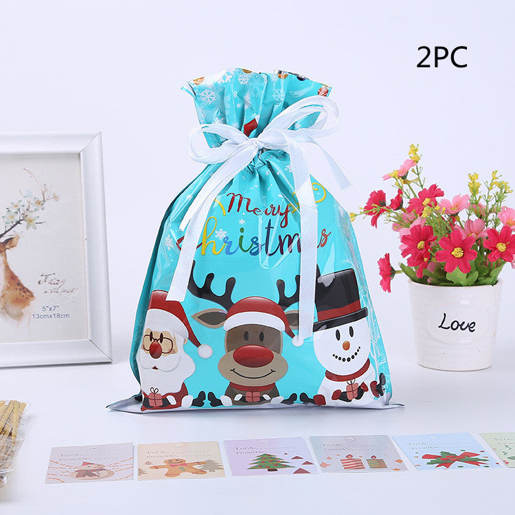 Christmas Gift Wrapping Bag Drawstring Decoration