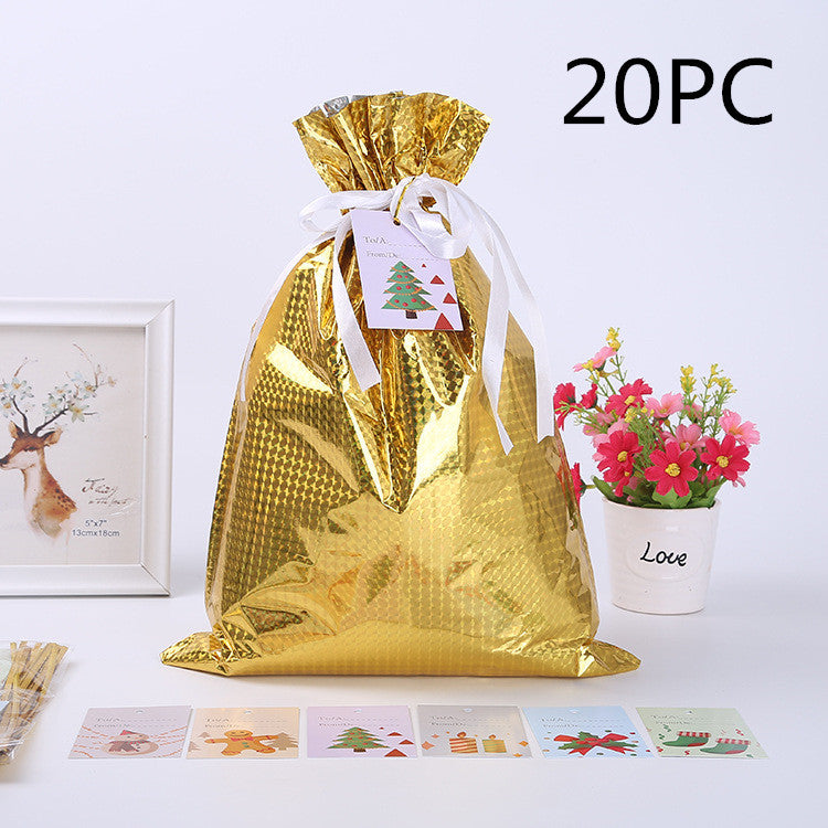 Christmas Gift Wrapping Bag Drawstring Decoration