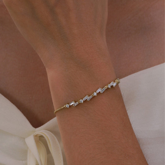 Simple Stretch Box Chain European And American 18K Gold Adjustable Alloy Bracelet