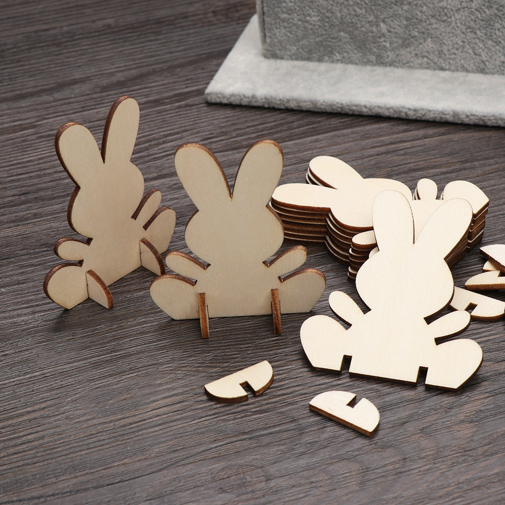 Laser Engraving Laser Wood Chip Rabbit 3D Stereoscopic Ornament