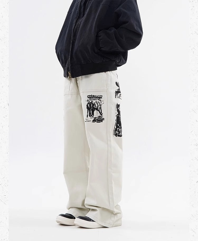 Hip Hop Print Jeans Men's Spring