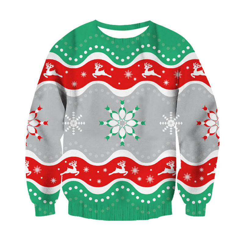 Snowflake Men's Clothing Long Sleeve Crew Neck Sweater