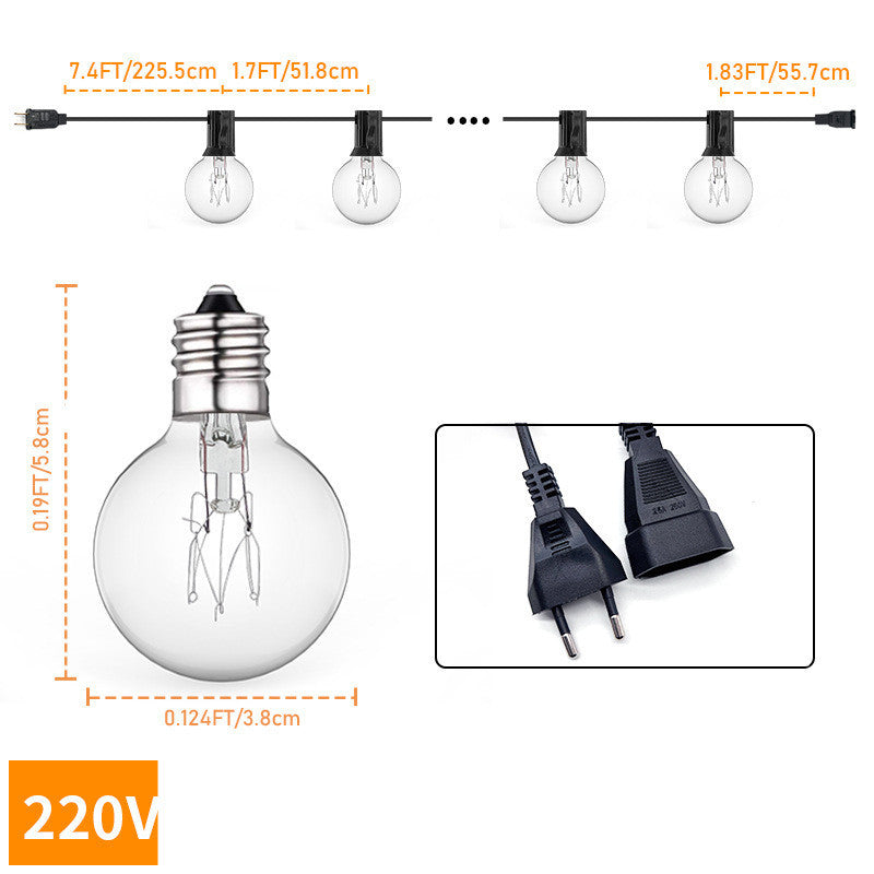 G40 tungsten filament lamp string