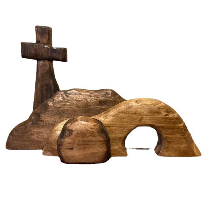 Cross Easter Wooden Decoration