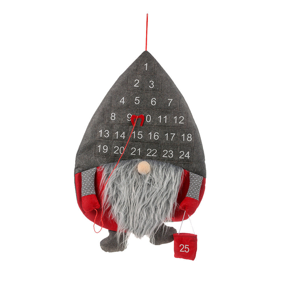 Christmas Advent Calendar Santa Claus Faceless Doll Hanging Christmas Decor Door Wall Window Party Supply