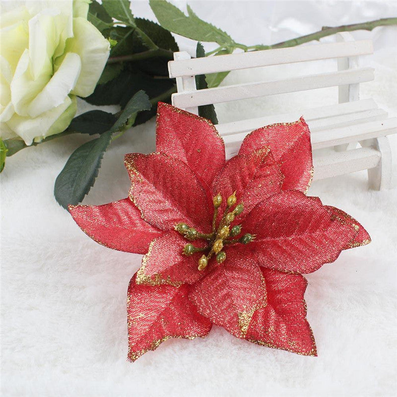 Artificial Christmas Flower 13cm Large Christmas Tree Decoration