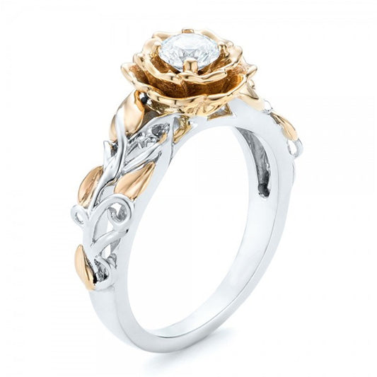 Electroplating Creative Two-tone Ring European And American Popular