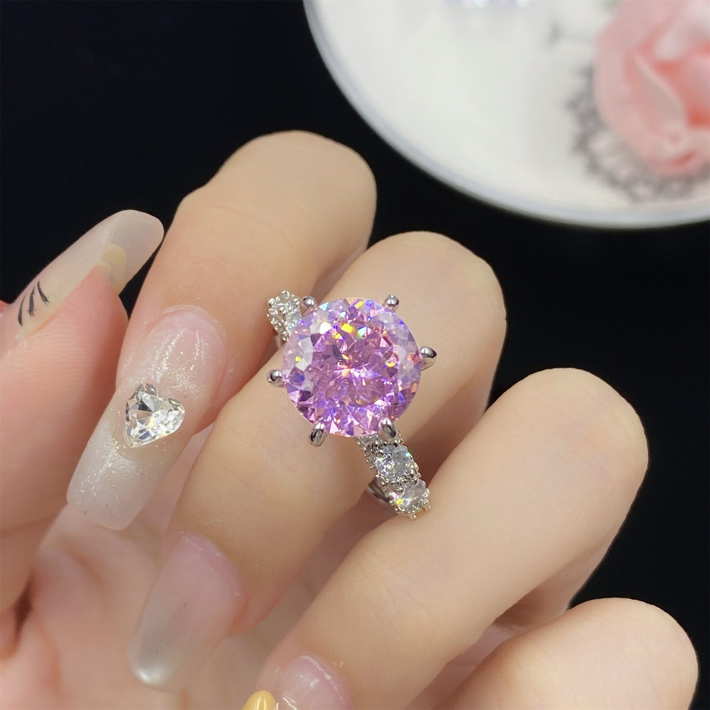 5 Karat Starry Sky Cut Spodumene Purple Zircon