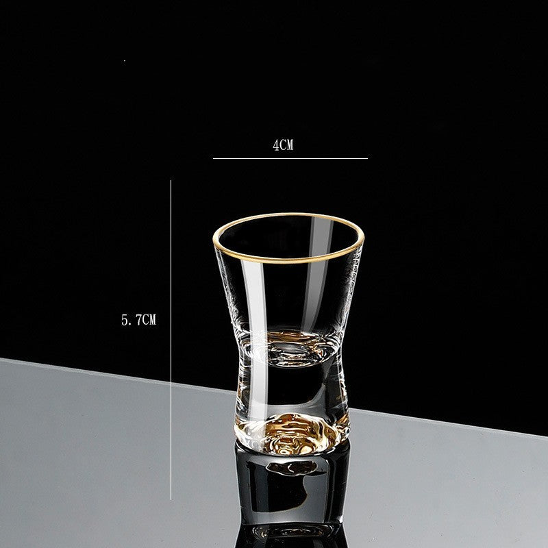 Small Crystal Glass One-shot Cup Divider Gold Foil Liquor Cup