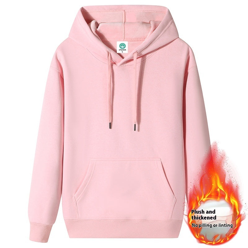 Fleece-lined Thick Student Hoodie Warm Top Casual