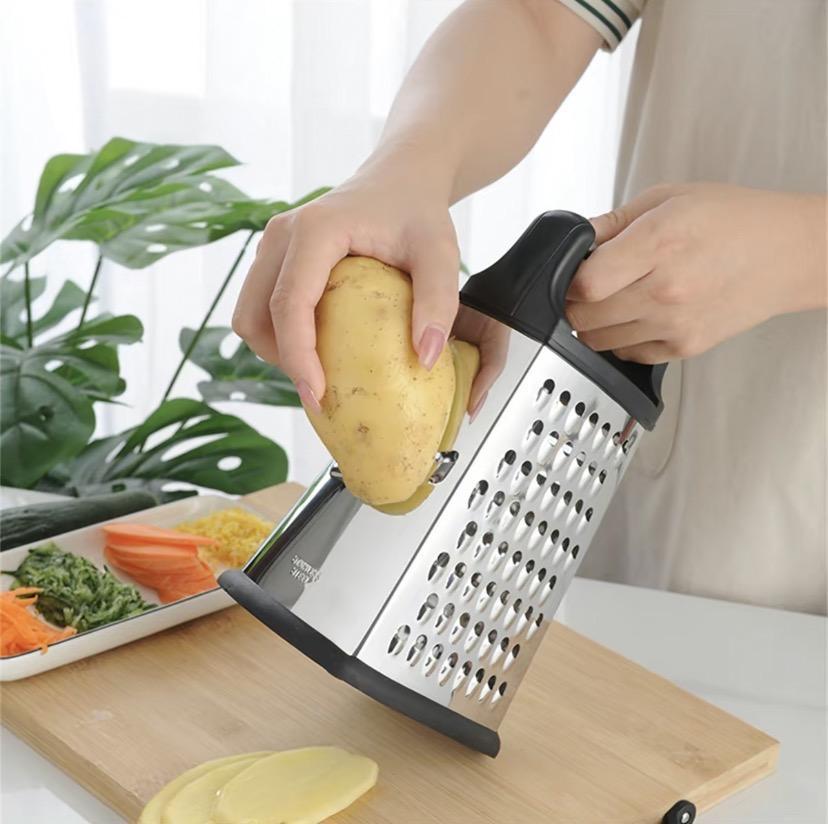 Stainless Steel Cheese Grater 9in 4 Sides, Perfect Grater For Parmesan Cheese. Vegetables, Ginger- Dishwasher Safe, Durable  Random Color