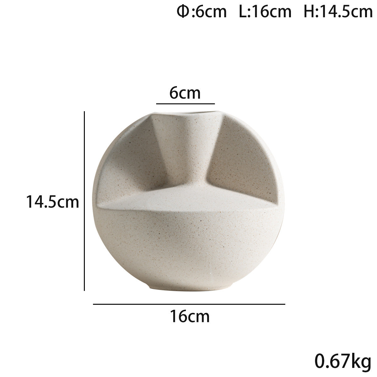 Creative Simple Plain Burning Ceramic Flower Arrangement Gardening Desktop Spherical Decorative Vase