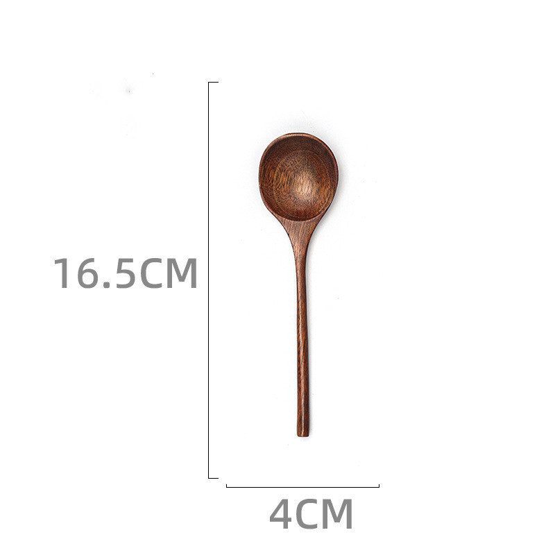 Japanese Style Wooden Long Handle Soup Instant Noodle Spoon