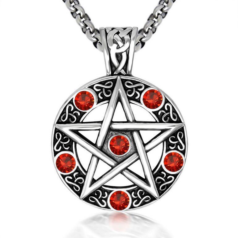 Disco Personality Men's Hexagram Necklace Pendant