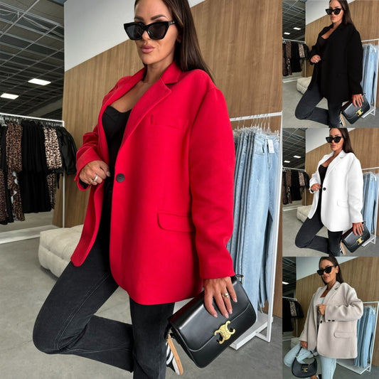 Women's Long-sleeved Suit Collar Top
