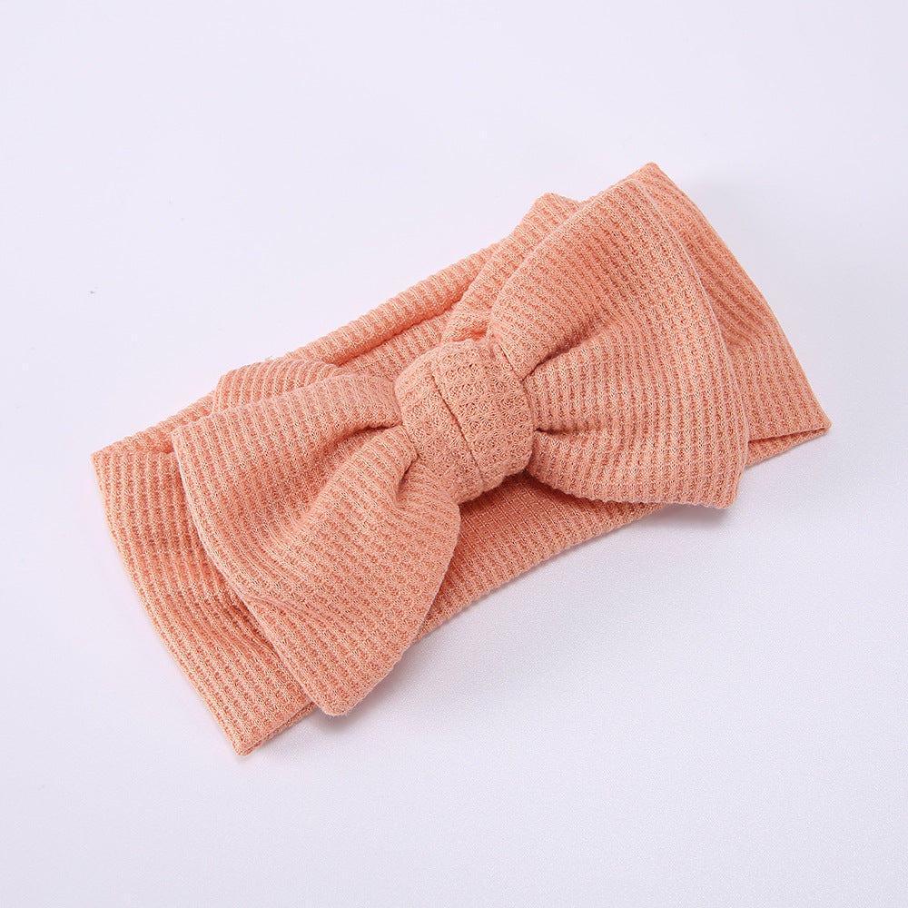 Baby Oversized Bow Children's Waffle Knit Knotted Headband Fontanelle Hair Accessories