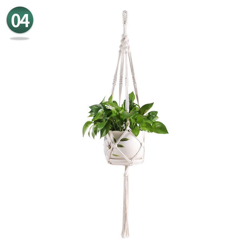 Handmade Woven Flower Pot Net Pocket Hanging Gardening