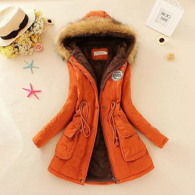 Autumn And Winter New Women's Plus Size Thickened Calibration Long-sleeved Hooded Lamb Wool Cotton-padded Jacket