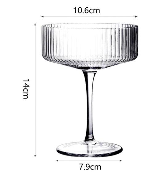 Light Luxury Vertical Striped Cocktail Glass