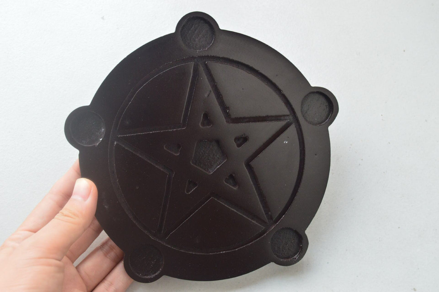 Wooden Pentagram Candle Holder