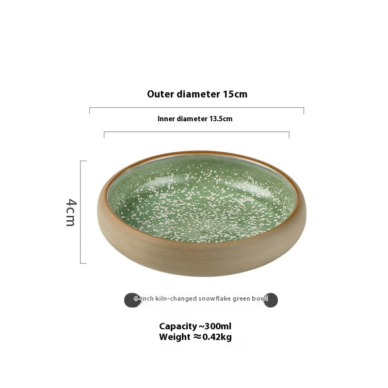 Creative Japanese Ceramic Disc Household Salad Daily Plate