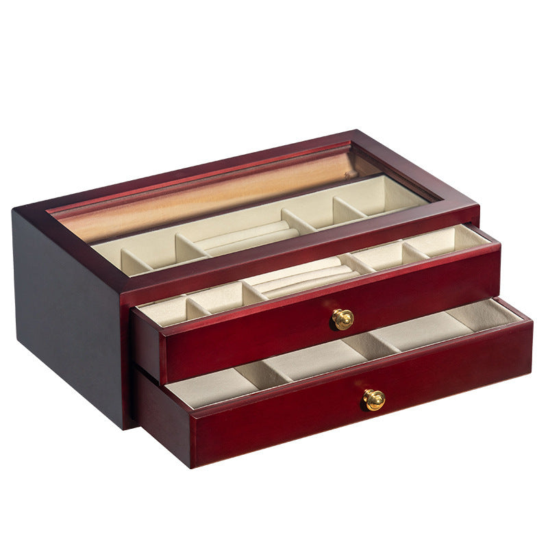 Jewelry Box Storage Box High-end Luxury Solid Wood Simplicity Multi-layer