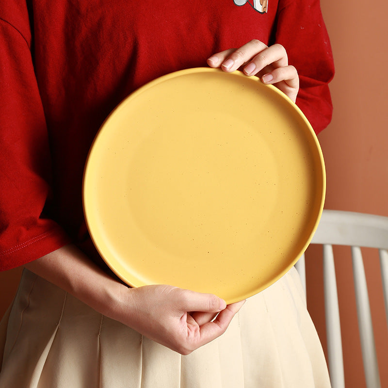 Creative Ceramic Plate Vegetable Plate Household Simple Net Red