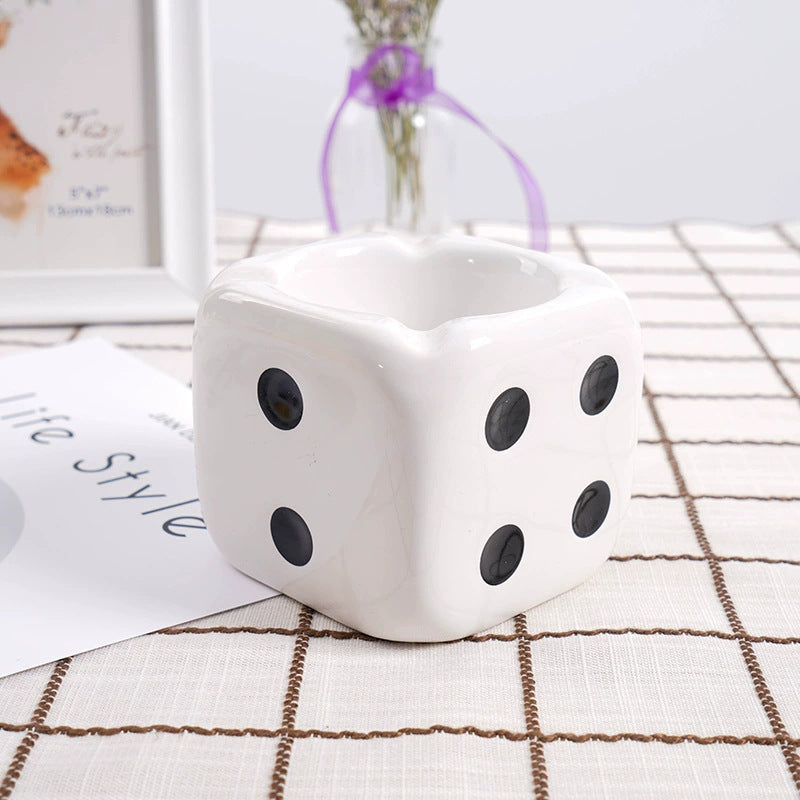 Ceramic Sieve Ashtray Dice Gift Home Decoration