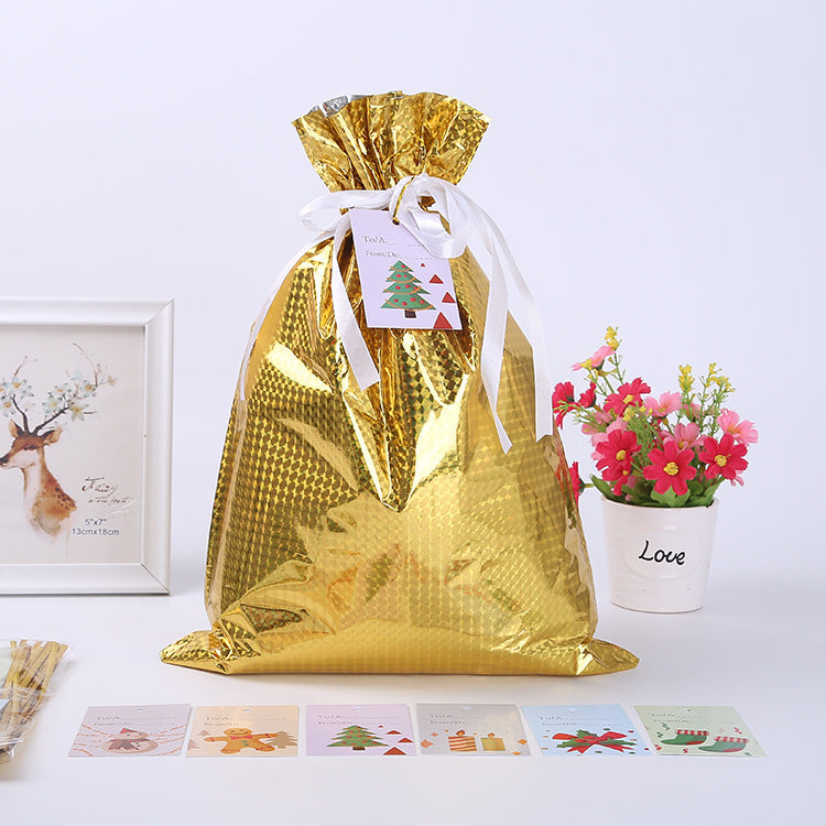 Christmas Gift Wrapping Bag Drawstring Decoration