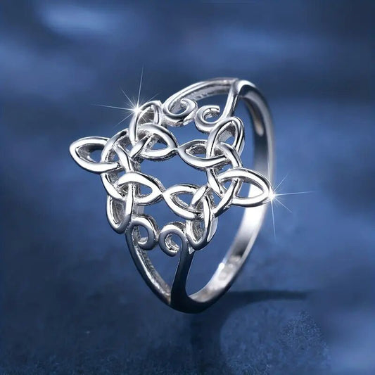 Retro Geometric Cross Hollow Ring For Women