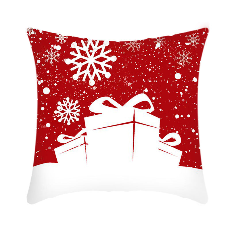 Merry Christmas Cushion Cover 45cm Elk Santa Claus Short Plush Sofa Pillow Cover Home Decor Pillowcase Christmas Decoration