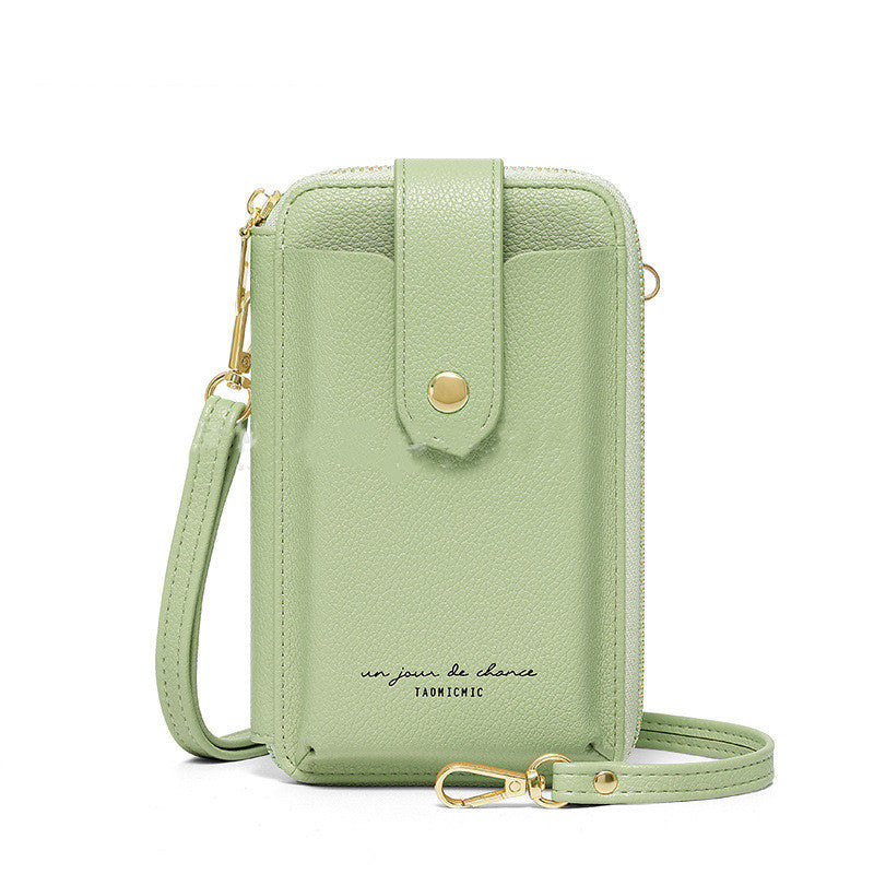 Korean Style Advanced Simple Large Capacity Vertical Creative Mobile Phone Bag Women's Pu Purse