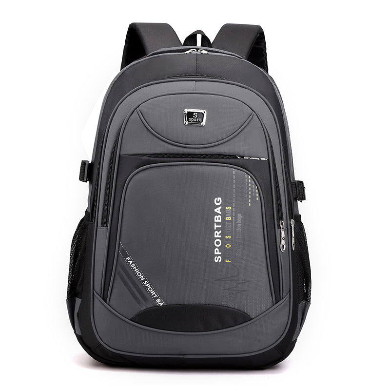 Mens Backpack Fashion Travel Computer College Student Bag Solid Color College Student Bag