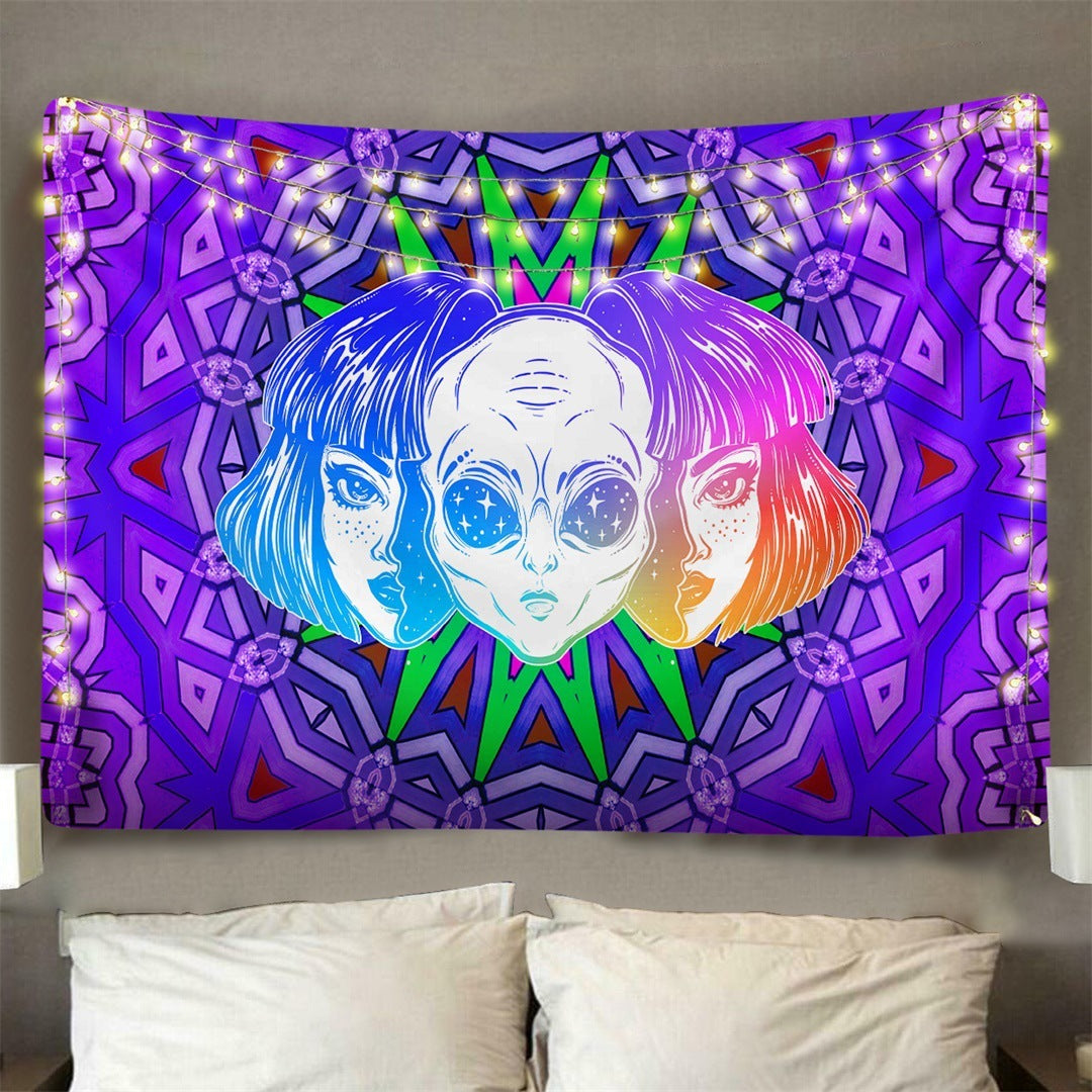 Big Door Alien Girl Ins Background Decorative Cloth Home Mural Tapestry