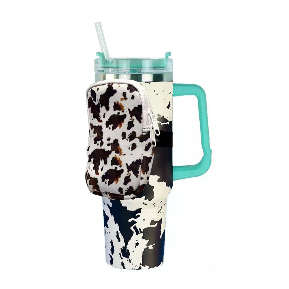 New Neoprene Cup Body Bag 40oz Water Cup Out Portable Small Bag Cow Multi-functional Key And COIN Case