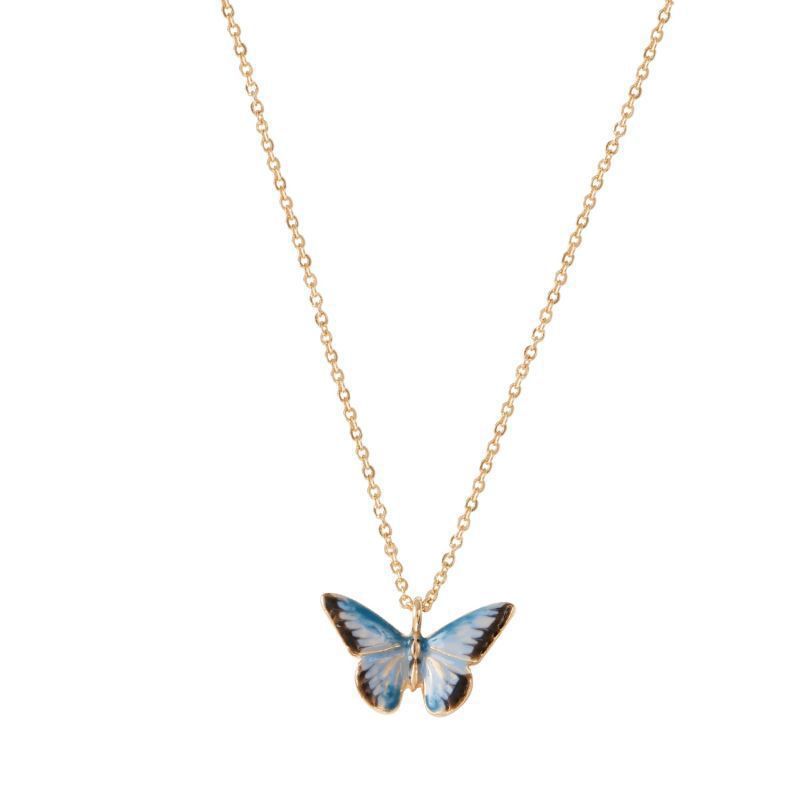 Women's Butterfly Oil Painting Gradient Pendant