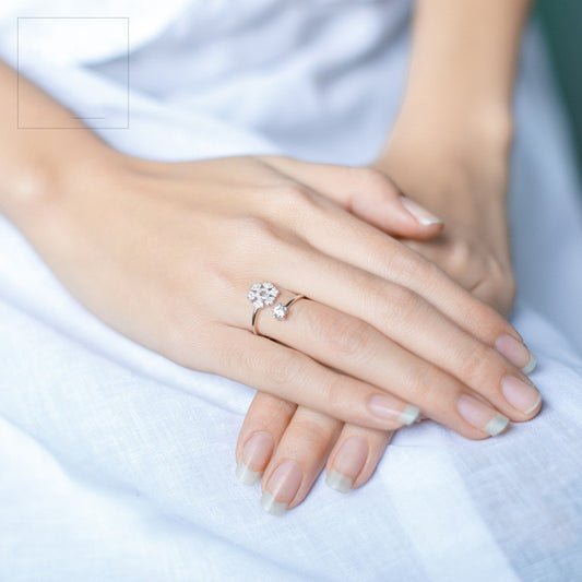 Sterling Silver Ring With Diamond Elk Christmas Full Diamond