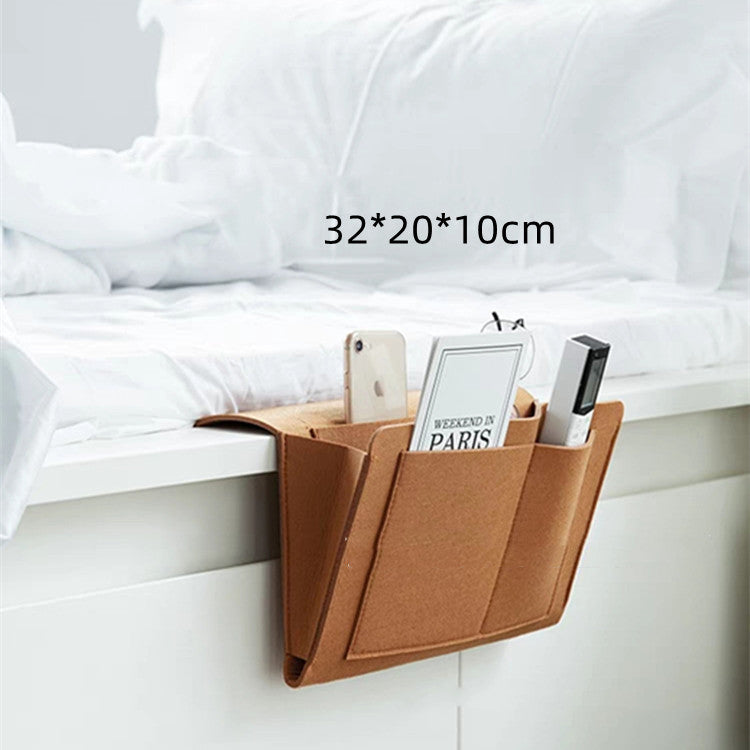 Bed Storage Bag with Pocket Felt Bedside Hanger Table Sofa Bedroom Mattress Bedside Anti-slip Organizer Holders