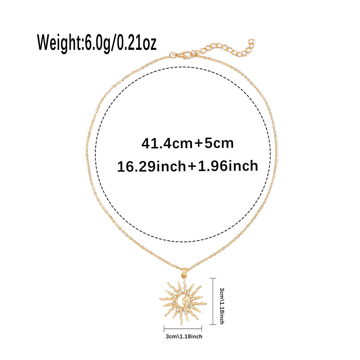 Fashion Alloy Moon Pendant Niche Sun