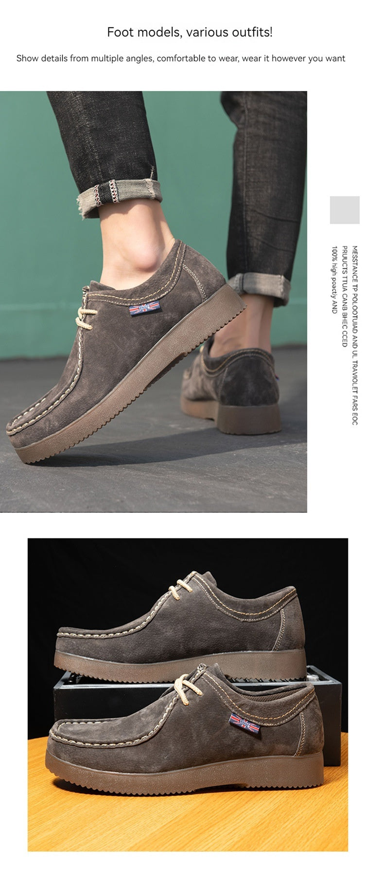 New Casual Korean Style Trendy All-matching British Style Leather Sneakers Men