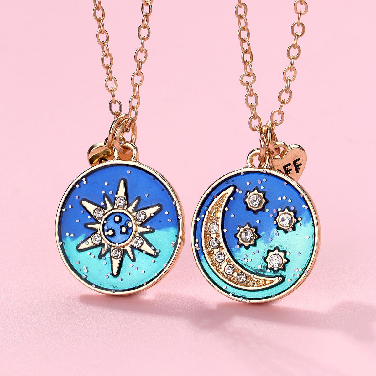 Couple Necklace Sun Moon XINGX Alloy Dripping Oil Suit