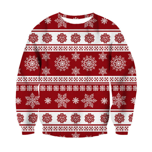 Snowflake Men's Clothing Long Sleeve Crew Neck Sweater