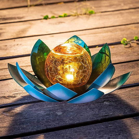 Solar Lotus Light Garden Crack Decoration