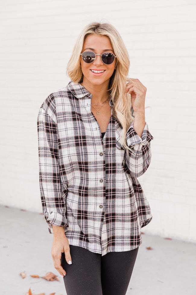 New Polo Collar Pocket Long Sleeve Plaid Shirt Thin Coat For Women